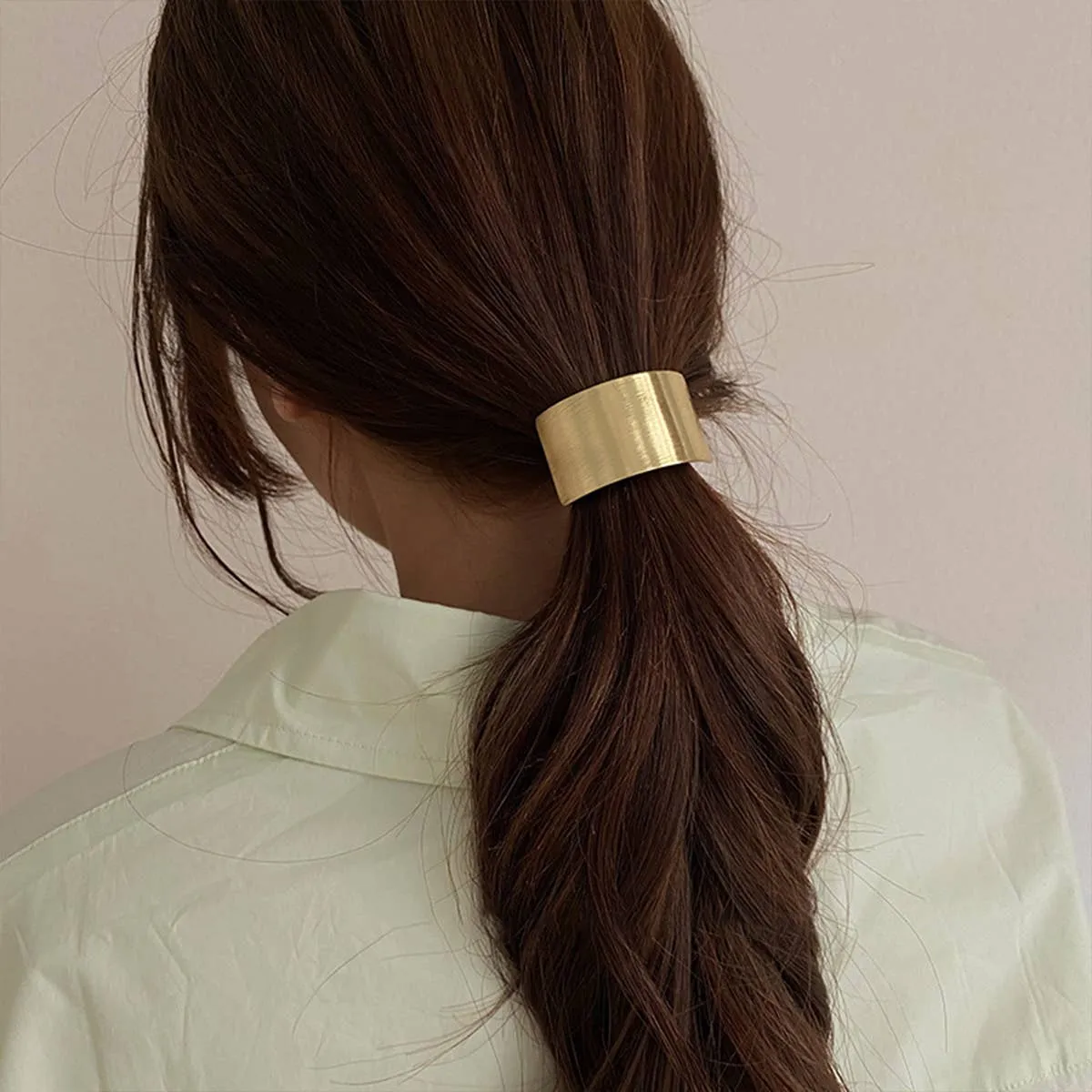 Simple Brushed Hair Scrunchie - Oval