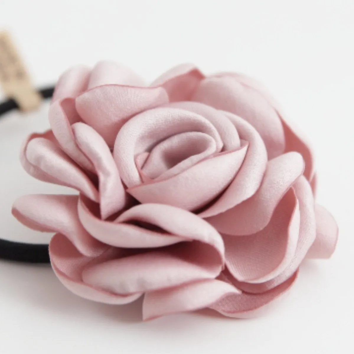 simple rose flower hair elastic ponytail holder