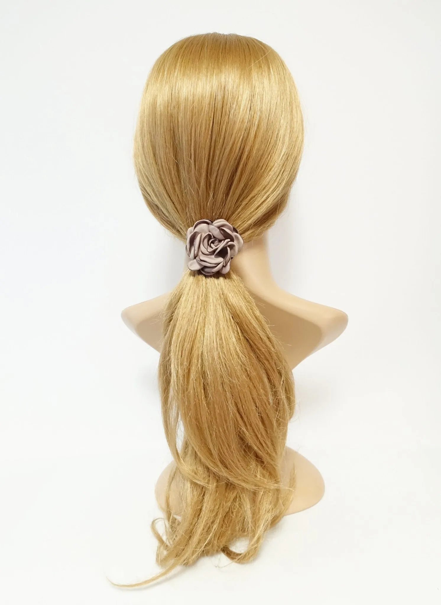 simple rose flower hair elastic ponytail holder