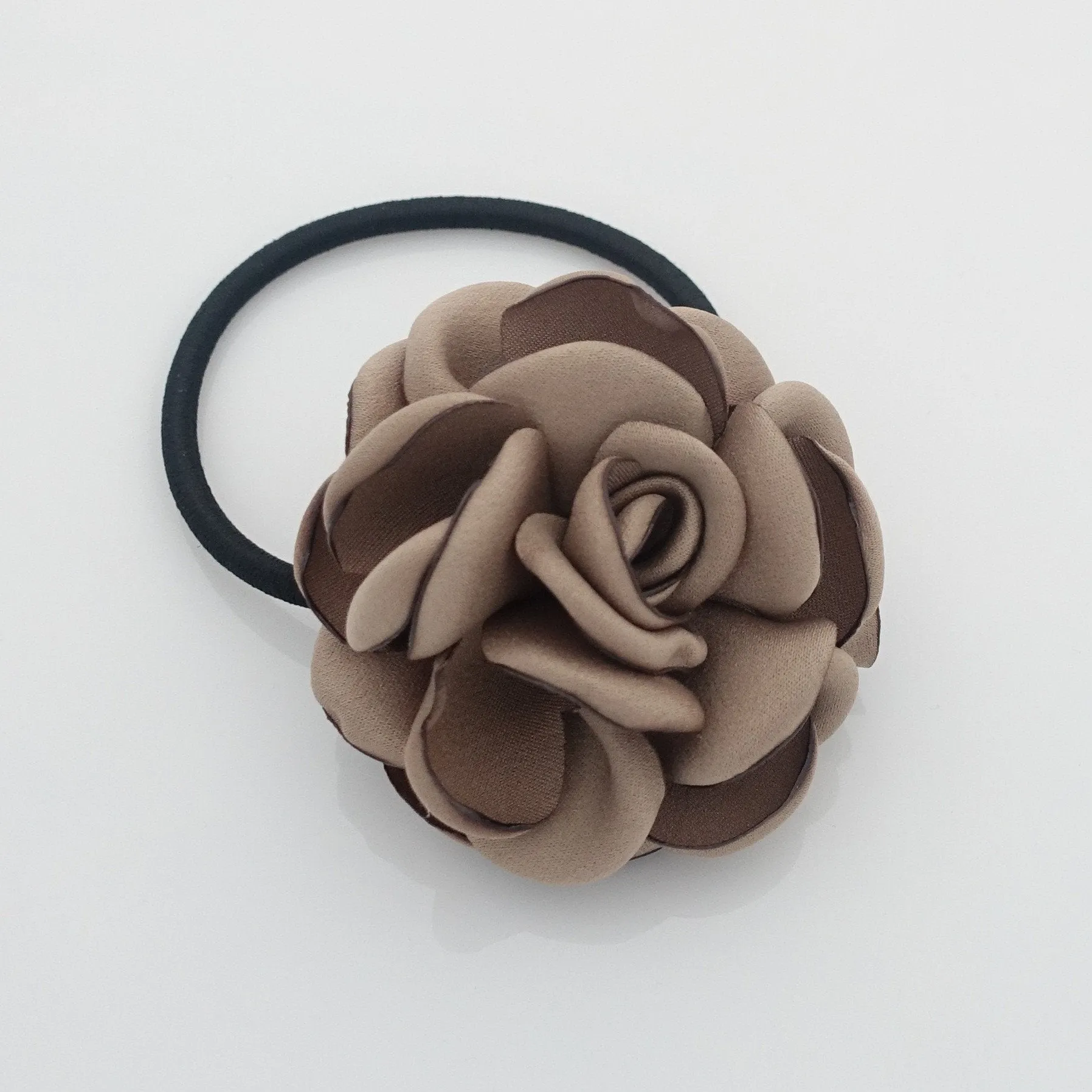 simple rose flower hair elastic ponytail holder