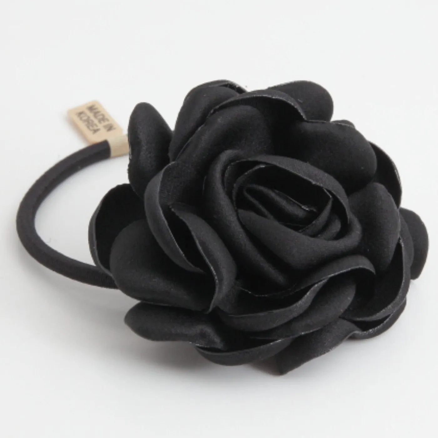 simple rose flower hair elastic ponytail holder