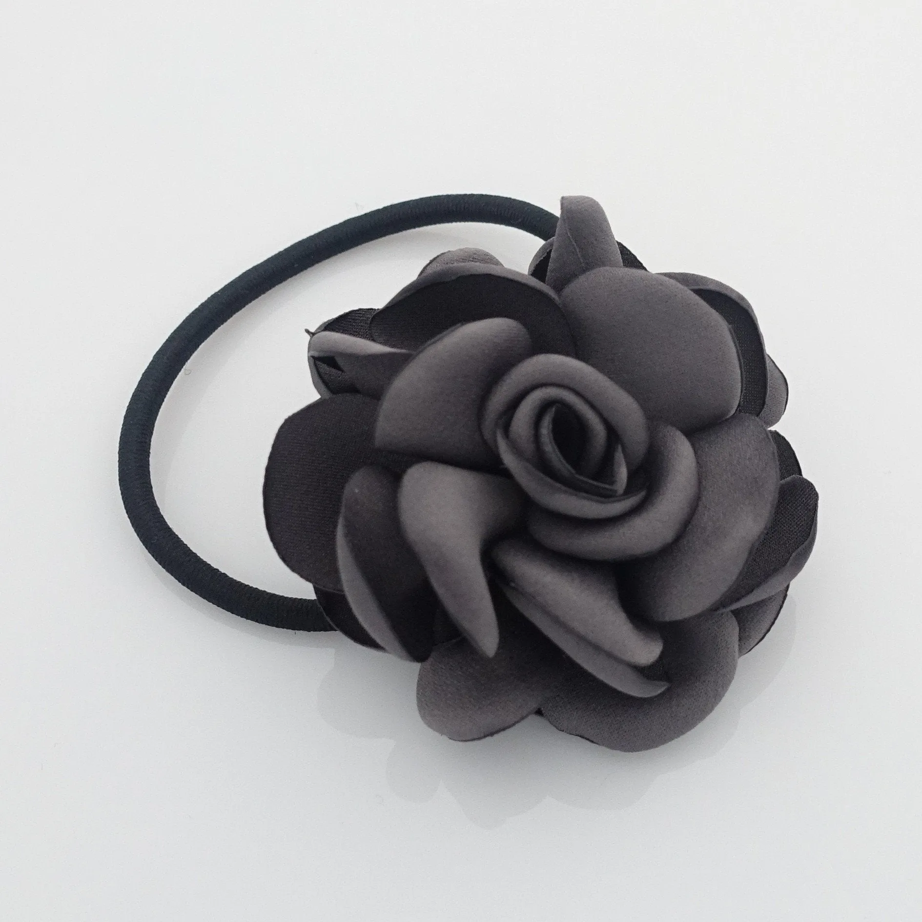 simple rose flower hair elastic ponytail holder