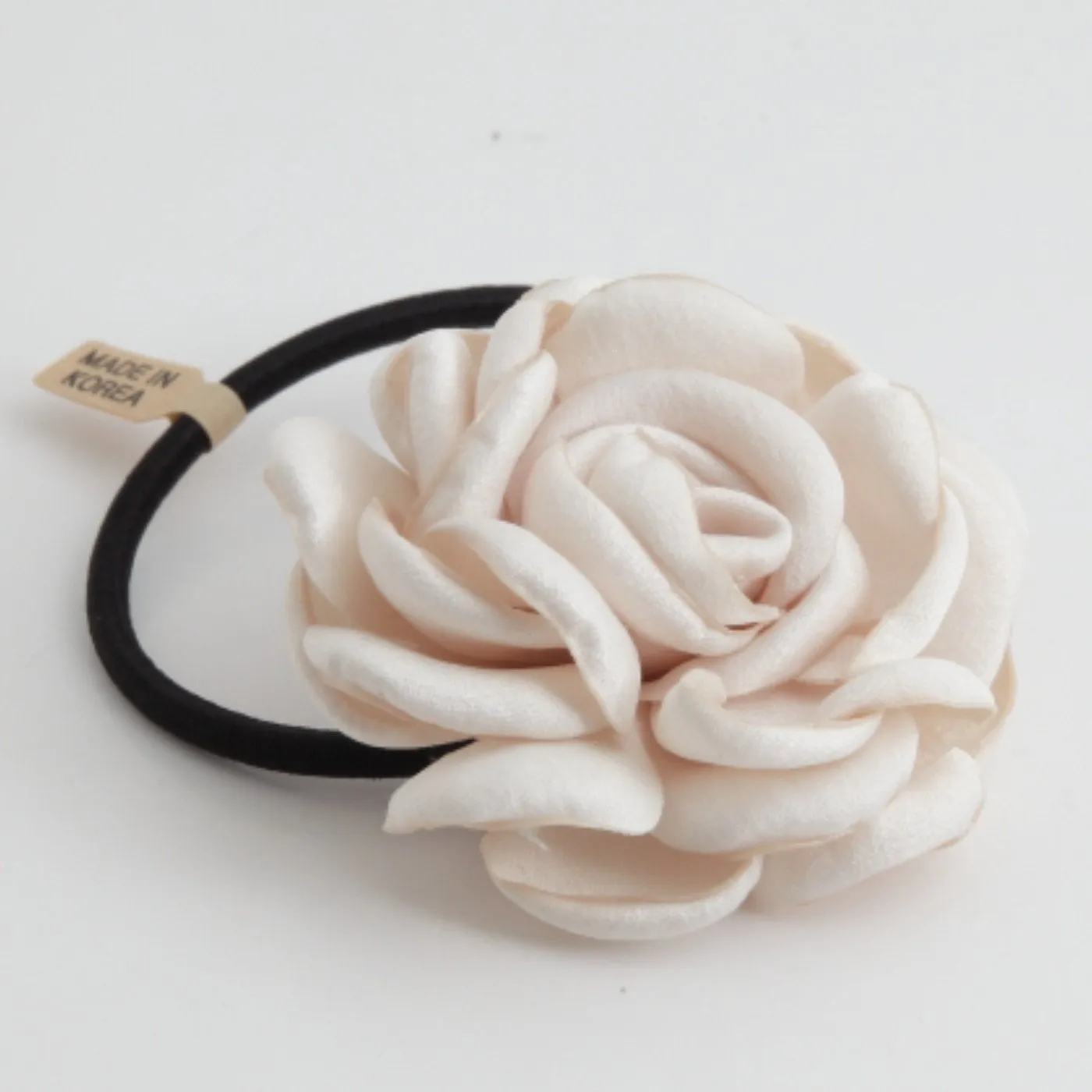 simple rose flower hair elastic ponytail holder