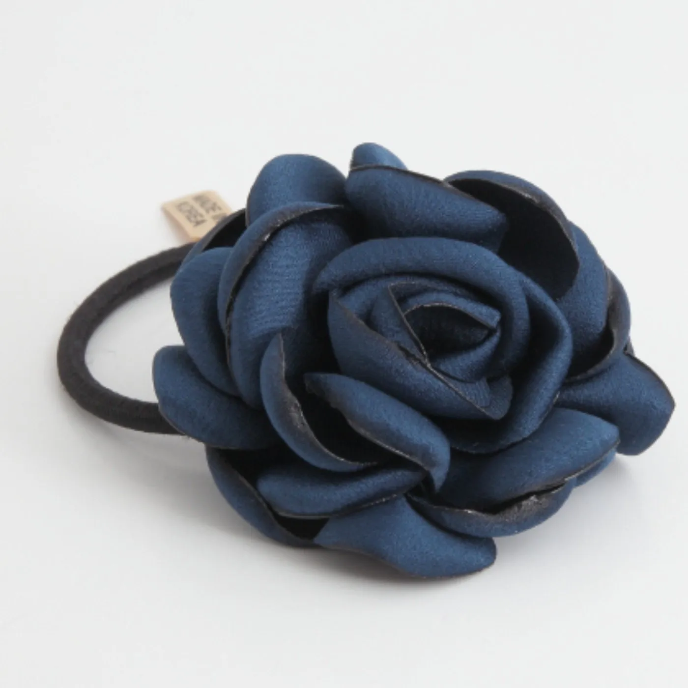 simple rose flower hair elastic ponytail holder