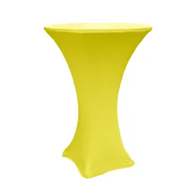 Spandex Cocktail Table Cover 30" Round - Bright Yellow