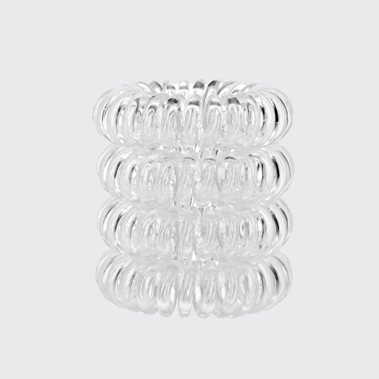 Spiral Hair Ties 4 Pc - Clear