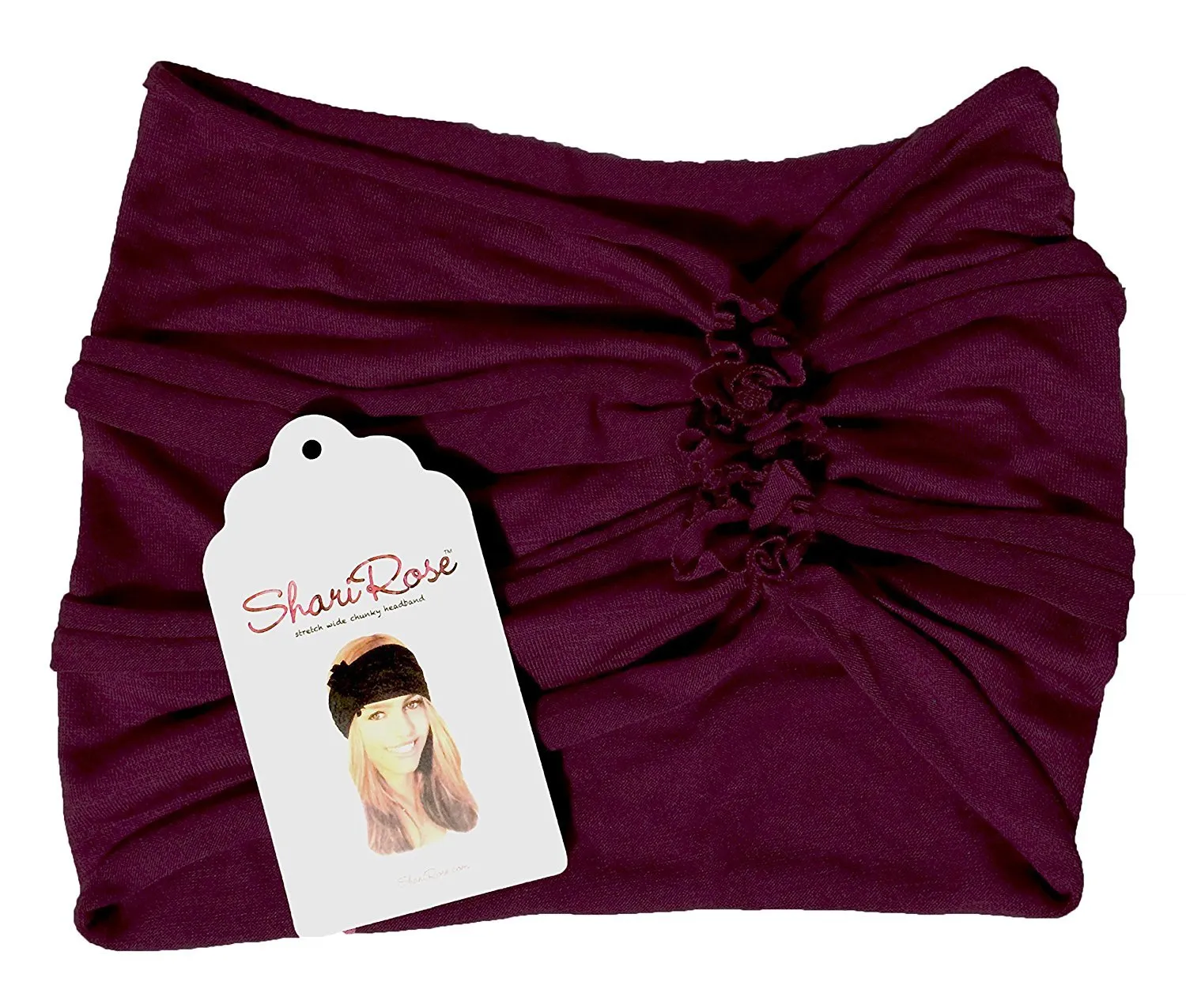 Stretch Chunky Wide Head-band, Hair-band, Boho Chic Head-wrap (Burgundy - 283)