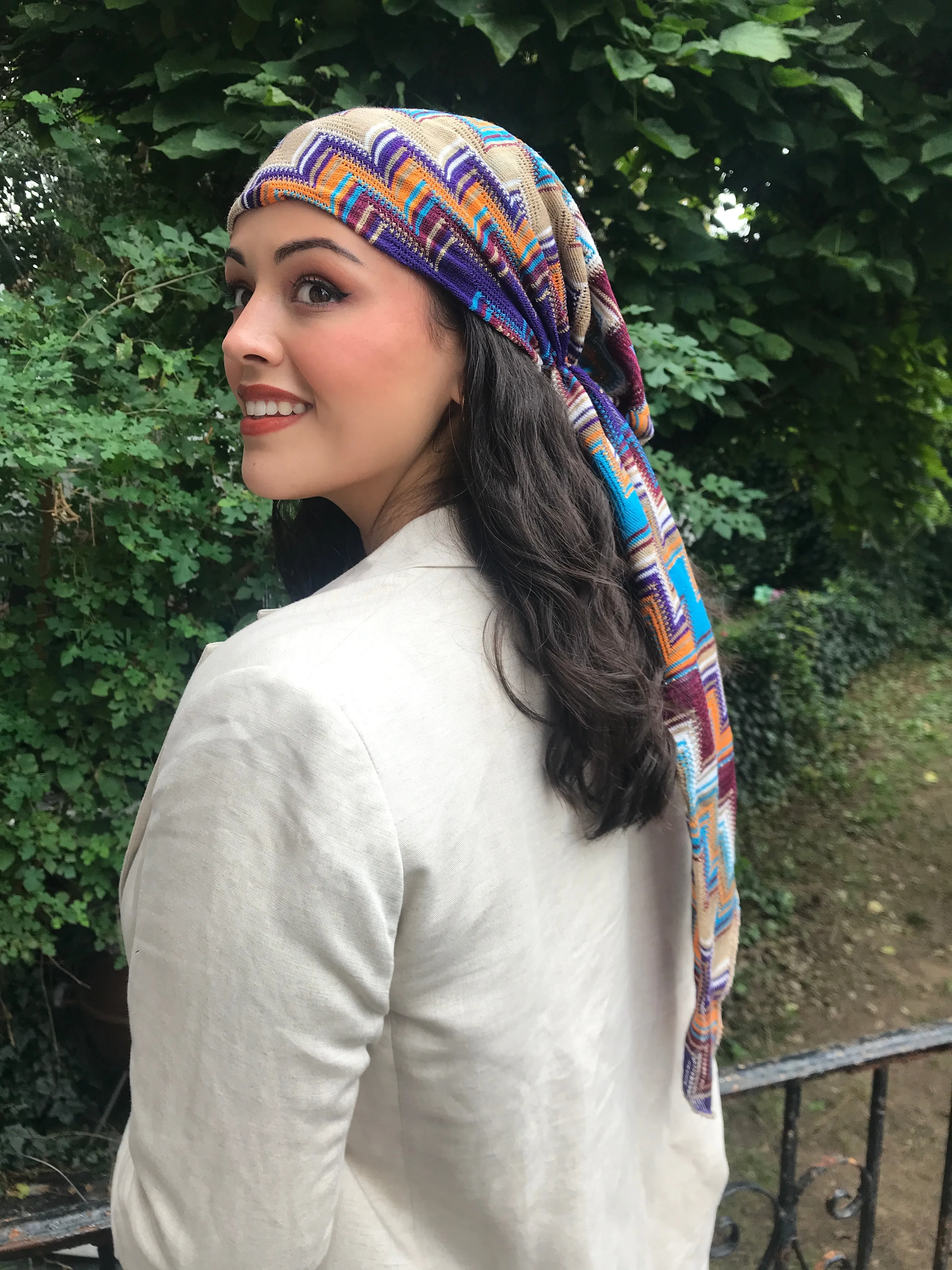 Stunning Uptown Girl Headwear | Tie Back Hat Pre Tied Autumn Fall Head Scarf Hijab Tichel