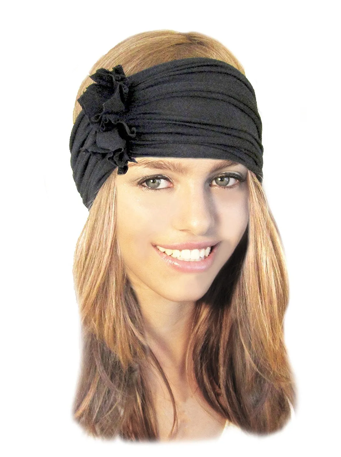 Super Wide Soft Cotton Head-band, Hair-band, Boho Chic Head-wrap, Soft Cotton, ShariRose (Slate Gray ch05)