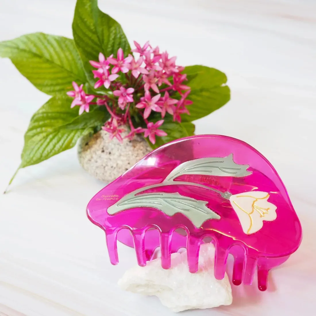 Tea Garden Pink Hawaiian Hair Claw