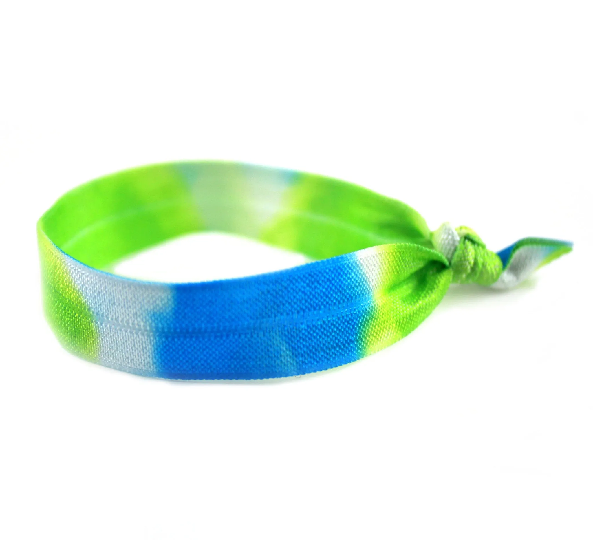 Tye Dye Green Aqua Hair Tie (SKU 6095)