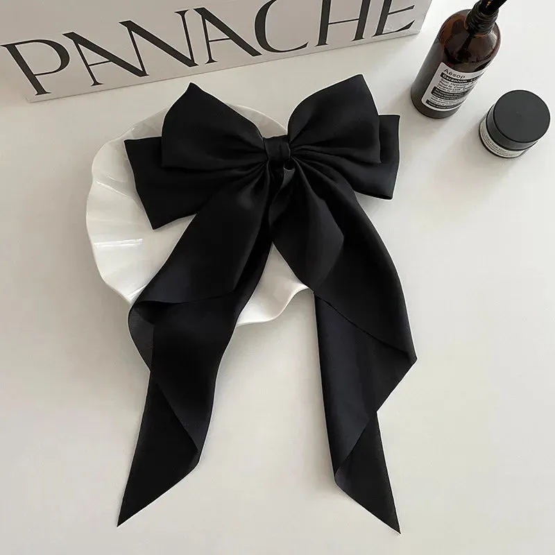 VAIGE Chic Bow Ribbon Hair Clip in Black, White, and Red