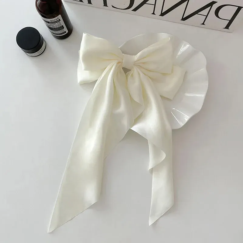 VAIGE Chic Bow Ribbon Hair Clip in Black, White, and Red