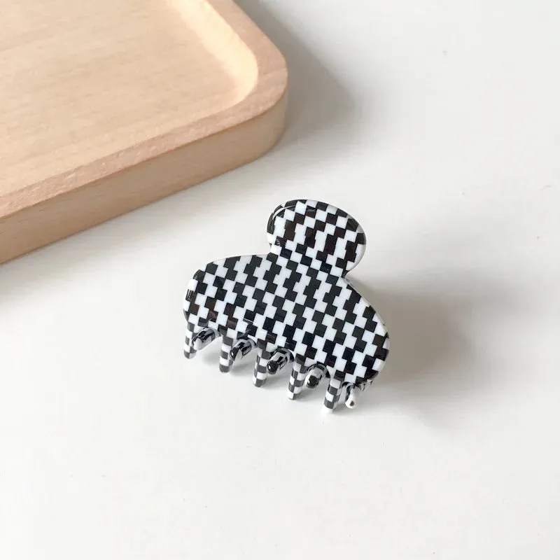 VAIGE Mini Acetate Hair Claws - Geometric Pattern Hair Clips for Casual Styling and Ponytails