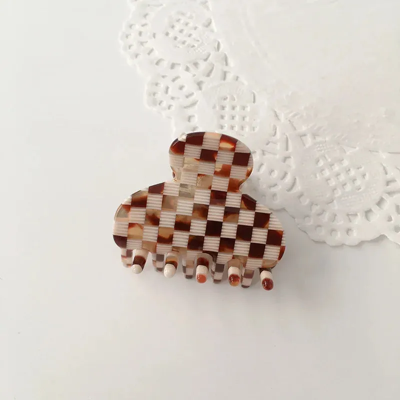 VAIGE Mini Acetate Hair Claws - Geometric Pattern Hair Clips for Casual Styling and Ponytails