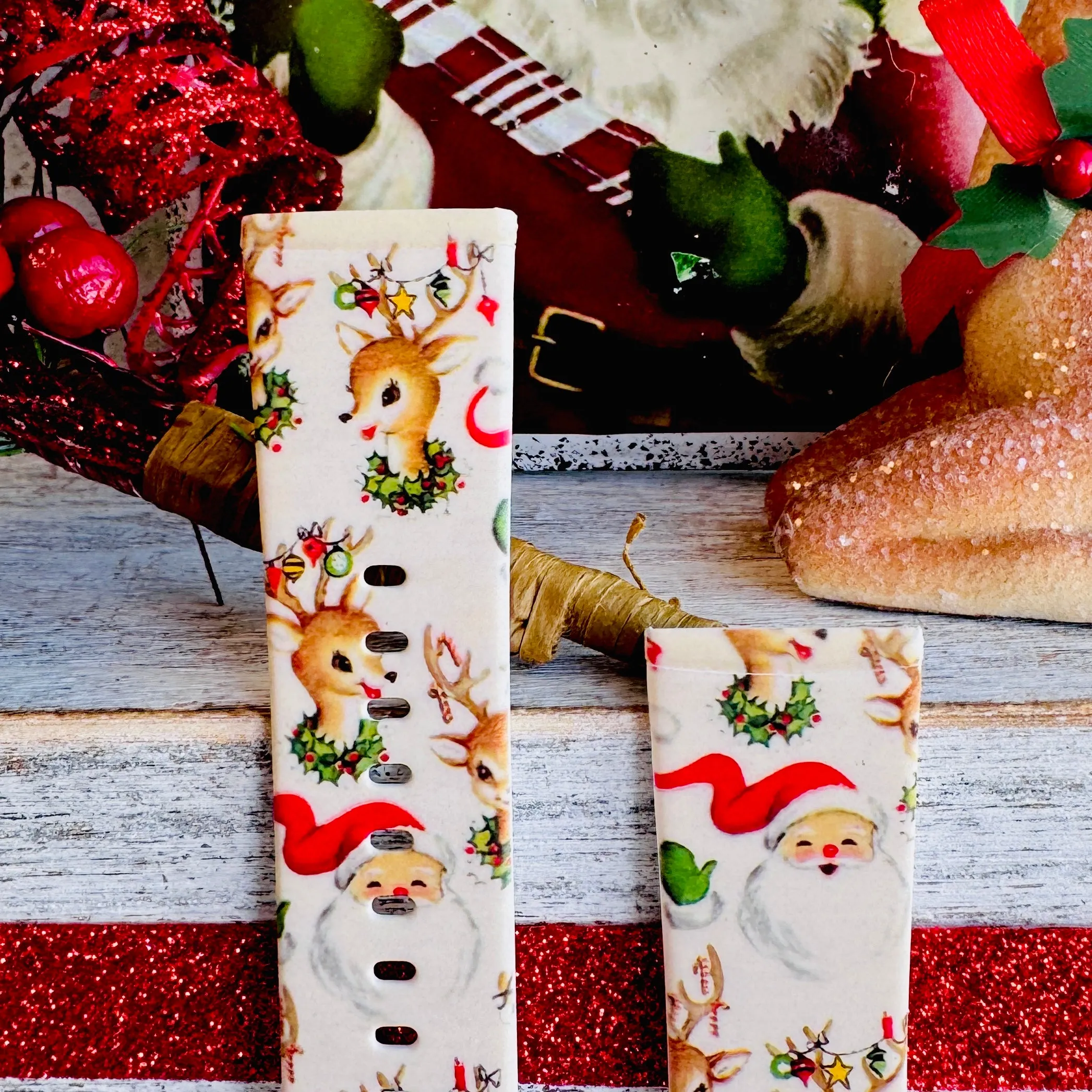 Vintage Christmas Print Silicone Band For Fitbit Versa 3/4/Sense