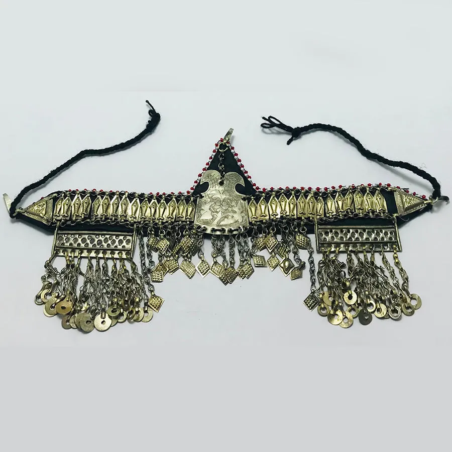 Vintage Handmade Headpiece Kuchi Turkmen Mathpatti