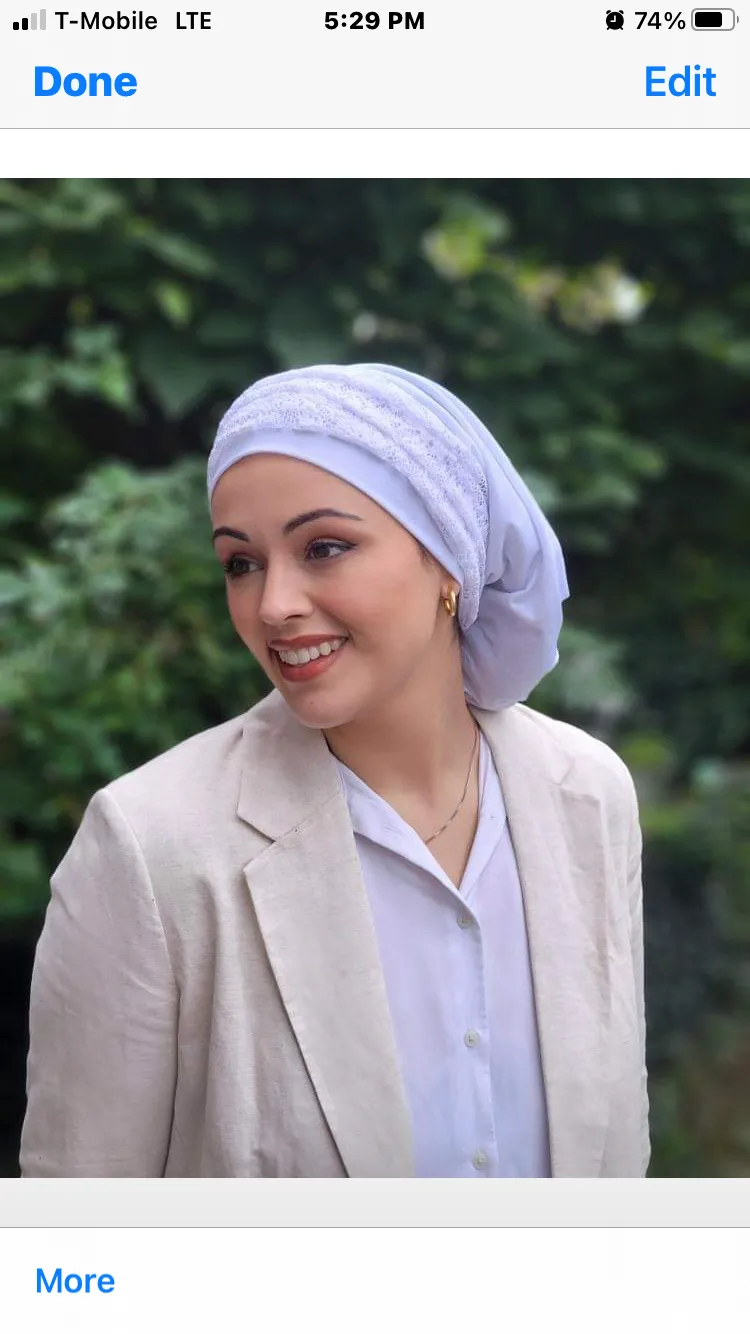 White Head Scarf Snood Hijab Tichel for Jewish Muslim and Christian Women | Made in USA