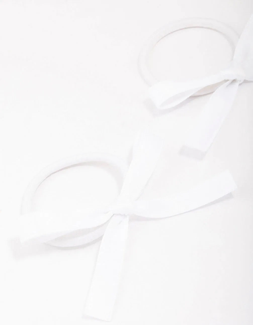 White Mini Bow Hair Tie Pack