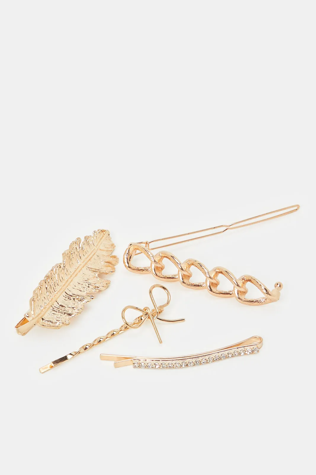 Women Gold Embellished Hair Clip (Pack of 4)