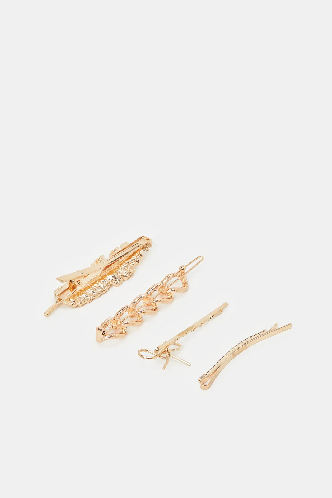 Women Gold Embellished Hair Clip (Pack of 4)