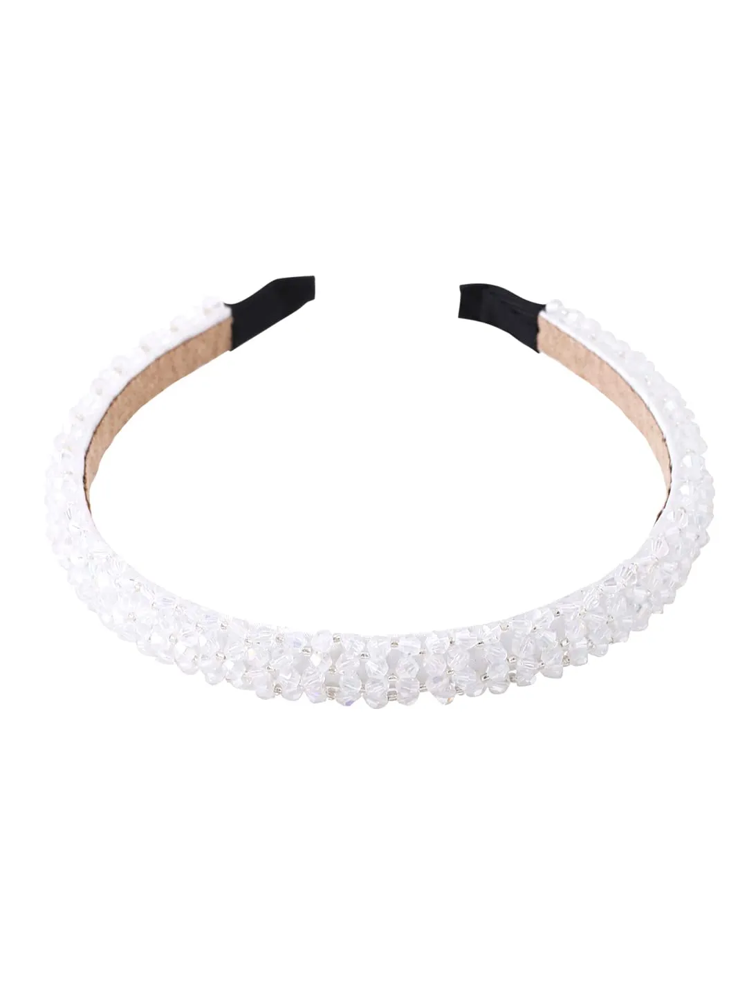 Yellow Chimes Crystal Rhinestone Headband, White Headband for Women and Girls (Pack of 1)